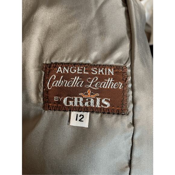 Vintage Angel Skin Tailored Black Leather Blazer Jacket 90s Minimalist Size 12 - Picture 8 of 11